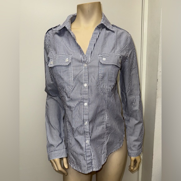 Forever 21 Blue Striped Shirt - Picture 1 of 2